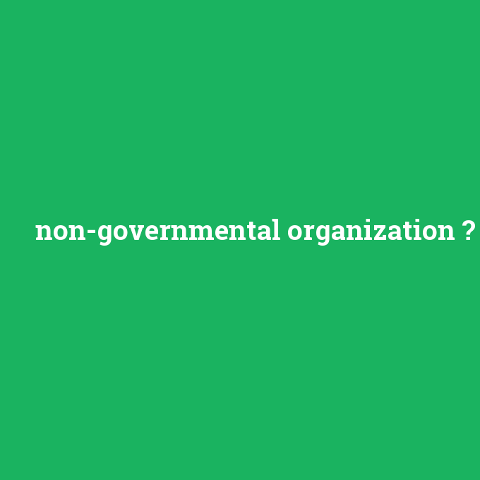 non-governmental organization, non-governmental organization nedir ,non-governmental organization ne demek