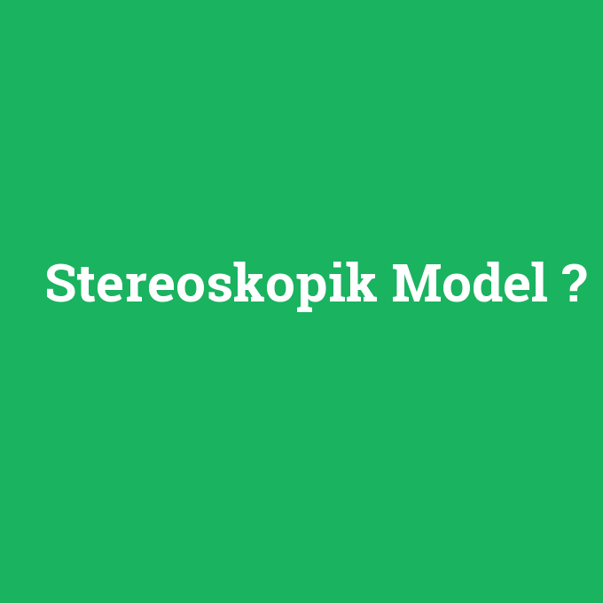 Stereoskopik Model, Stereoskopik Model nedir ,Stereoskopik Model ne demek