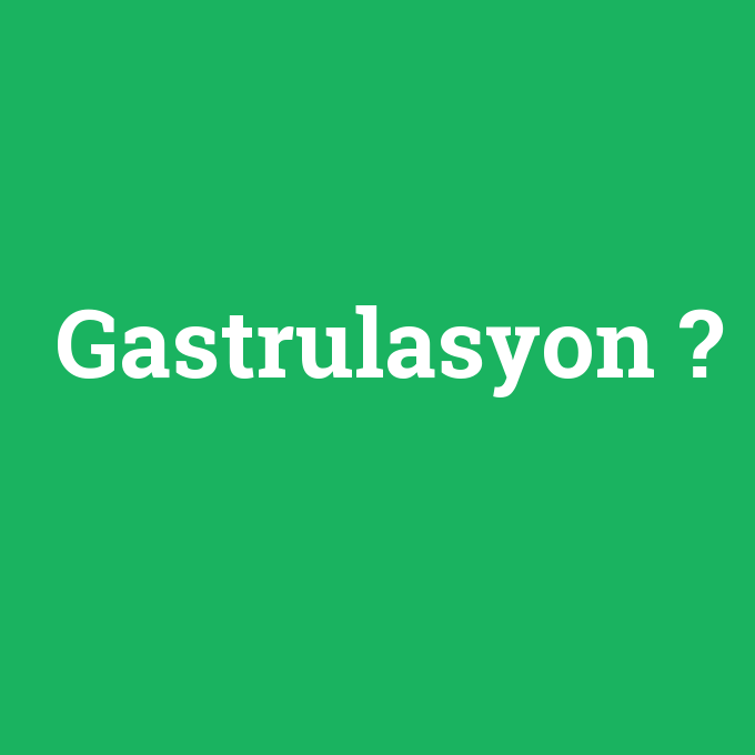 Gastrulasyon, Gastrulasyon nedir ,Gastrulasyon ne demek