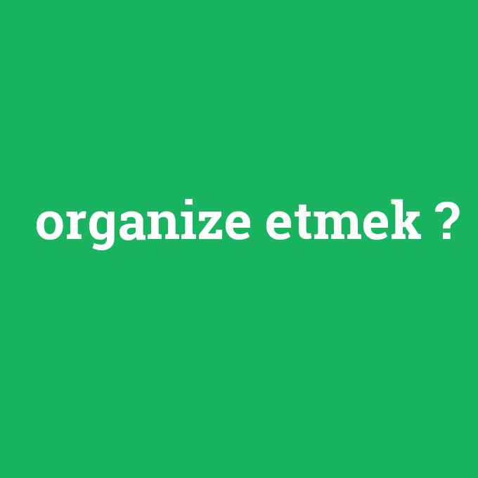 organize etmek, organize etmek nedir ,organize etmek ne demek