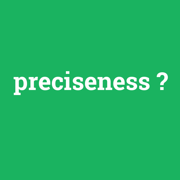 preciseness, preciseness nedir ,preciseness ne demek